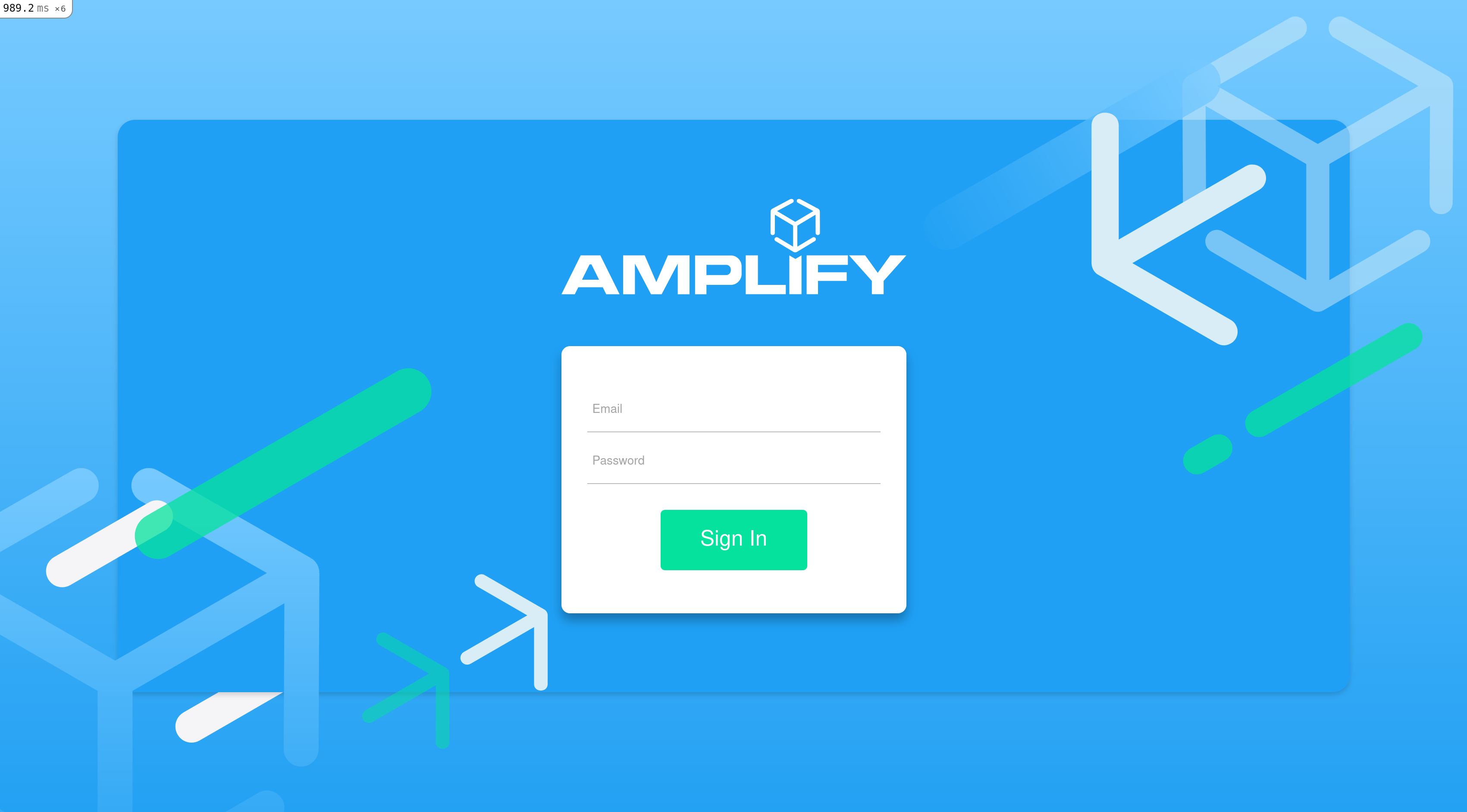 Amplify sign in screen with new design